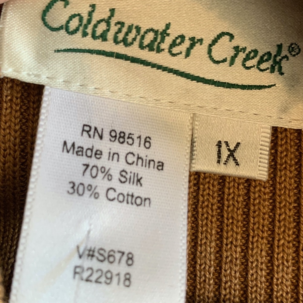 COLDWATER CREEK SILK & COTTON RIBBED MOCK TURTLENECK NWT - Picture 5 of 6